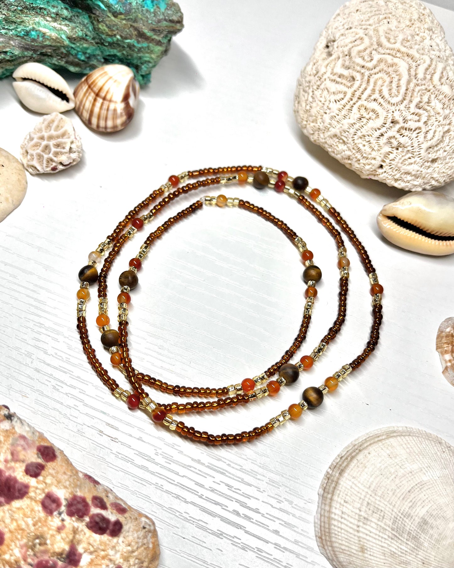 Tigers Eye & Carnelian Waist Beads